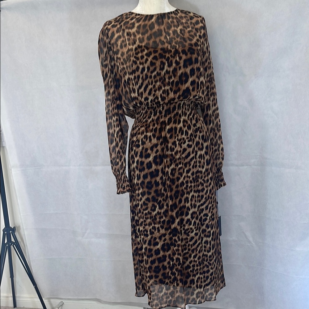 Leopard Print Long Sleeve Dress - Picture 12 of 14